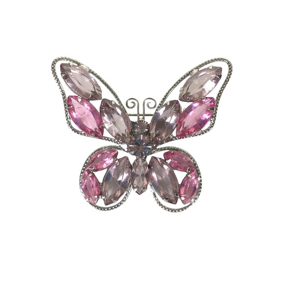 Juliana Accessories - Vintage Juliana D&E Butterfly Rhinestone Brooch Mid Century Retro 50's